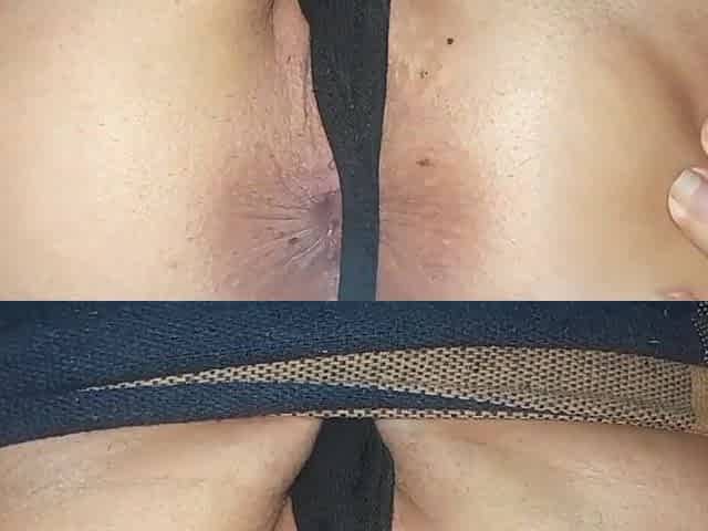 Floozy masturbates her booty with a sex-toy.