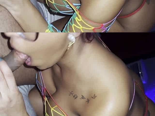 Amateur with big ass blowjob before getting licked
