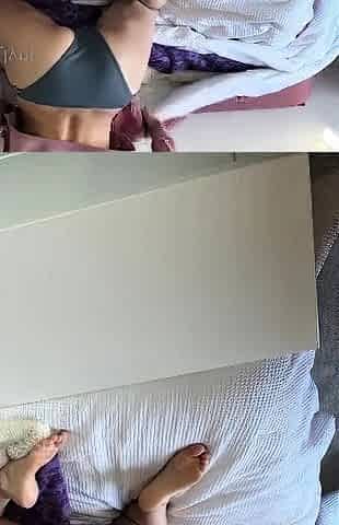 Cute curly brunette solo webcam masturbation