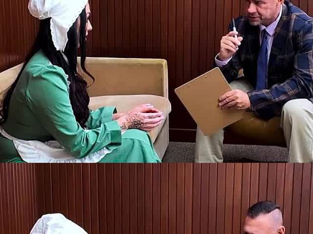 Amish hottie milks doctors big white cock on therapy