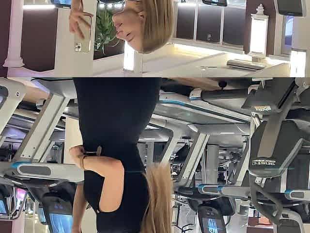 Quick fuck in the gym. Risky public sex with Californiababe.