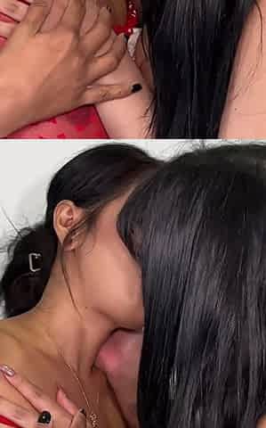 Rough Threesome with Two Asian Sluts, Squirt and Creampie Part 1