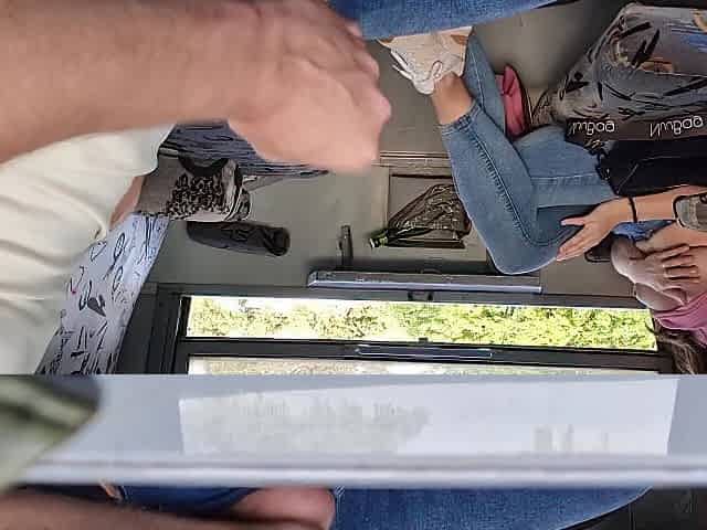 DickFlash a stranger on the educate shows her bazookas when this babe sees her masturbating