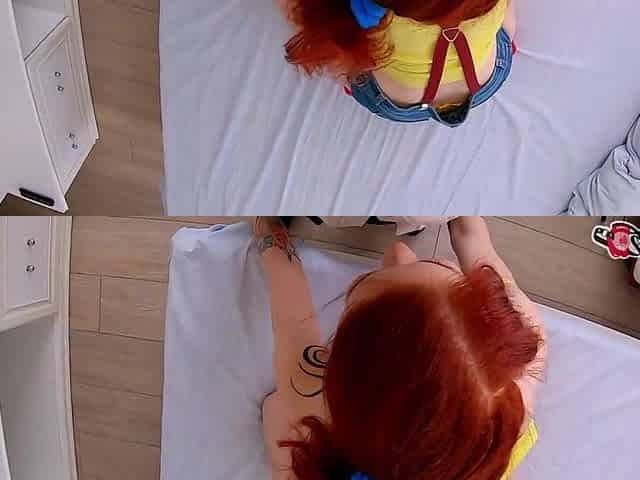 POV Misty Pokemon got a full throat filled with the cum - throat ejaculation - Misty cosplay
