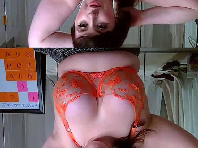 Big boob brunette masturbates on webcam