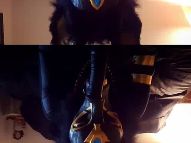 Sucking a Large Ebony Horsecock toy