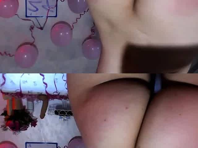 Birthday Spanks - Nipple Clamps on Arab Webcam Girl