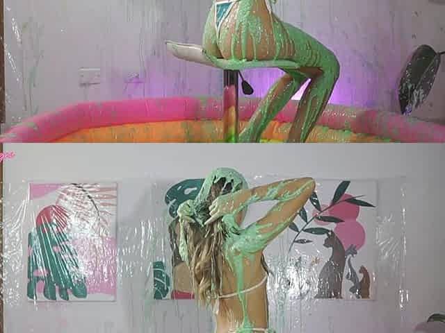 Wam!! Martina Gets Caught with a Chunky Slime
