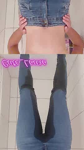 Teen doxy piddled her panties and fingered soaked vagina in shower