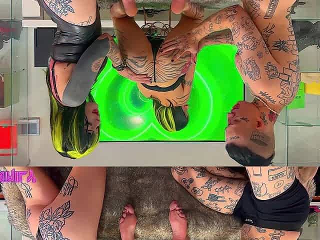 Tatted Emo Whore gets arsehole stretched and Fisted!