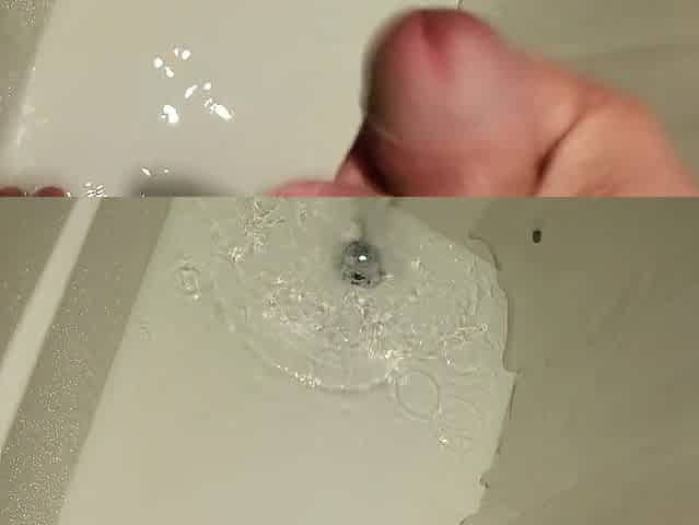 Wanking in a recent shower....same result... jizz flow