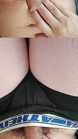 Masturbation with a hunk wand and cumming in my underclothes