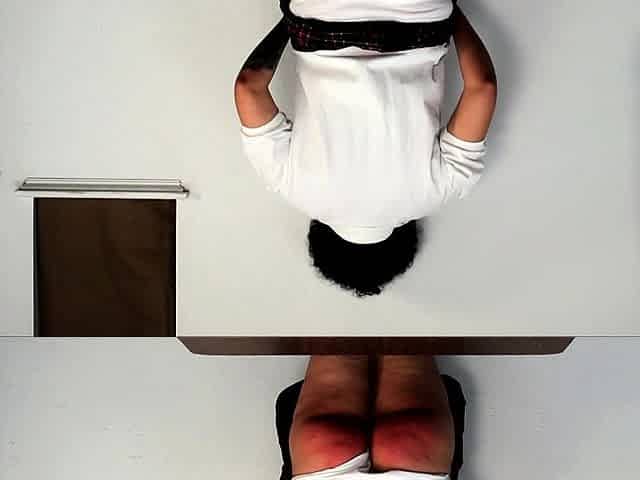 Teen self spanking punishing herself
