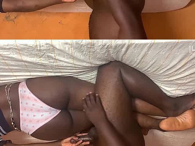 Afro student with round butt