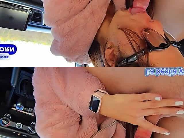 fellatio, footjob and screwed in the centre of the road in the car AMATEUR!