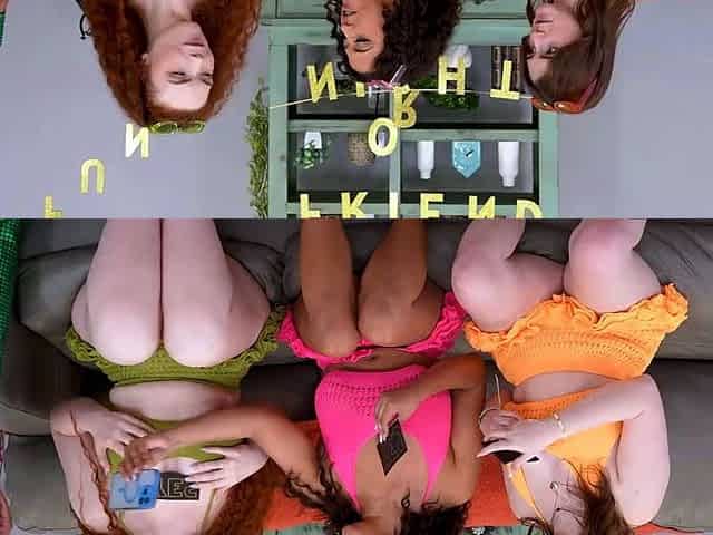 Three BFfs giving the lucky guy the best sex