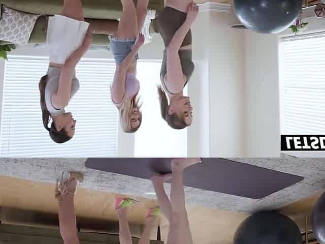 Melissa Stratton And Natalia Starr In Yoga Demo Ignites A Wild Lesbian Threesome Between 3