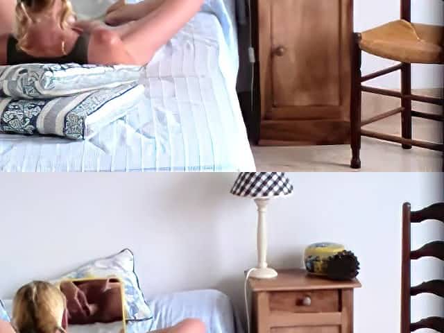 how fortunate can u be when u catch your wife masturbating whilst this babe is watching herself in the mirror