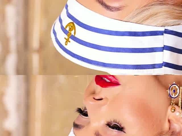 Hot blonde sailor enjoys hot posing