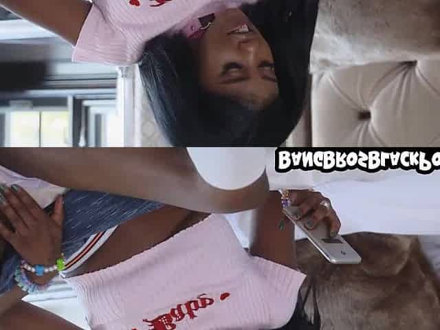 Small ebony hotty gets caught masturbating