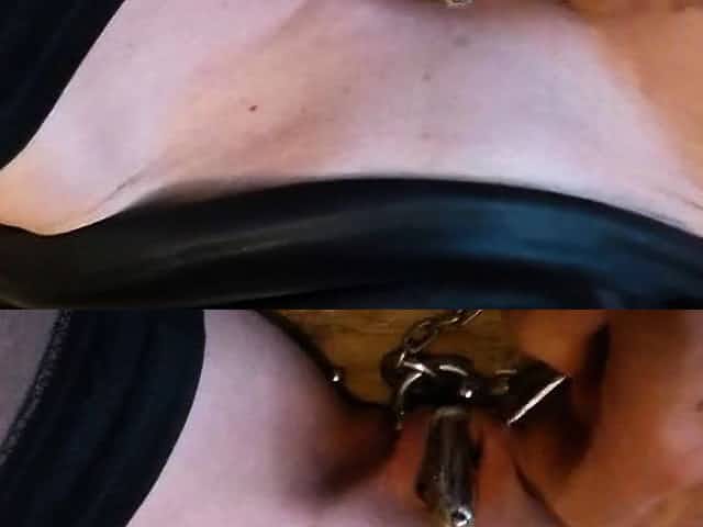 lock on pussy and hooks in tits