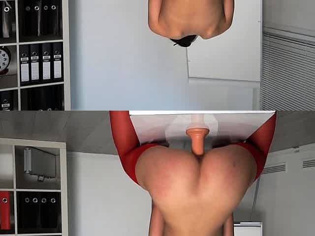 Brunette Milf In Red Stockings Webcam Toying