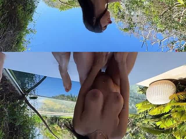 Latina Caught Getting Creampied On Vacation Public Patio Fuck With Hailey Rose