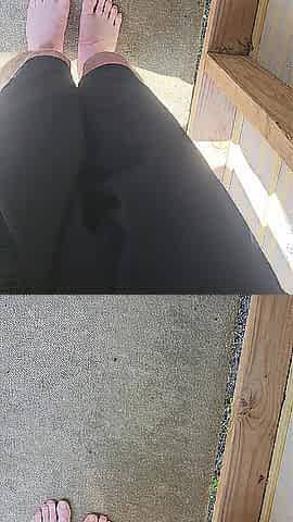 Desperately pissing my panties outside my apartment