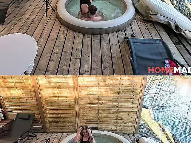 HomemadeXXX - Soaked Olivia Sparkle Dicked in Outdoor Jacuzzi Tub in Weekend Cottage