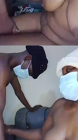 Large rod screwing large ebony butt with doggy style