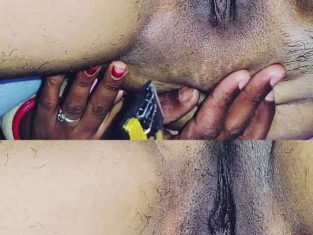 Desi Bhabhi Ki Choot Ke Bal Saaf Kiye