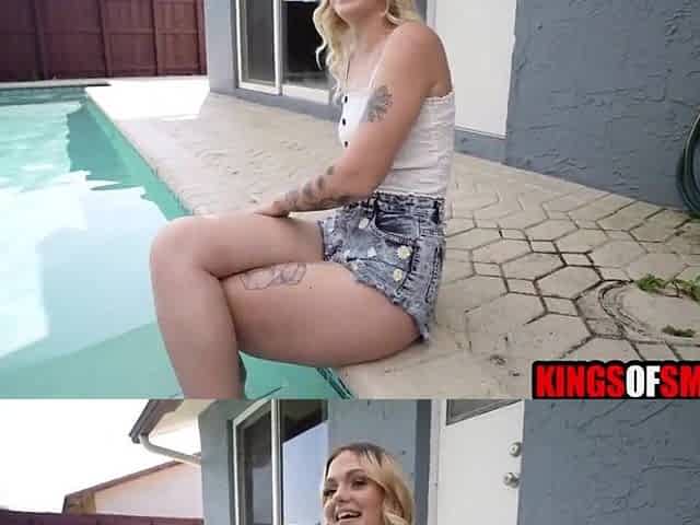 Golden-haired chick enjoying bbc in her booty