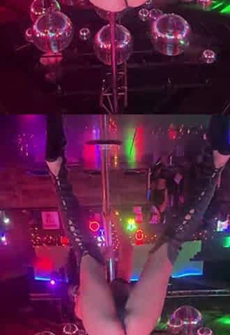 Hot snatch stretching in advance of exotic dancing all night