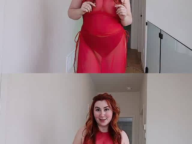 Lace Sheer Watch Throughout Suit try On - Breasty Redhead Isla Moon