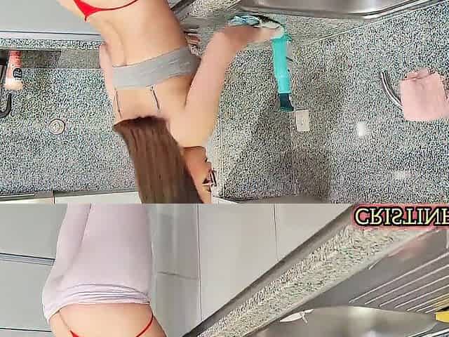 Unexpected Kitchen Masturbation Buttcrack Humping My Cunt