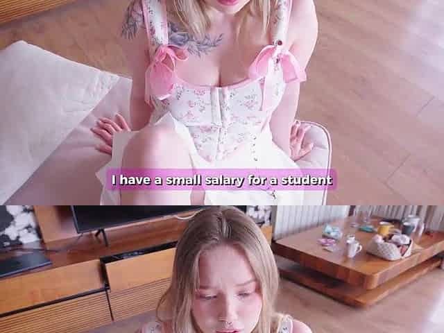 No Cash for Rent? Shy Student Paid with Her Taut Twat