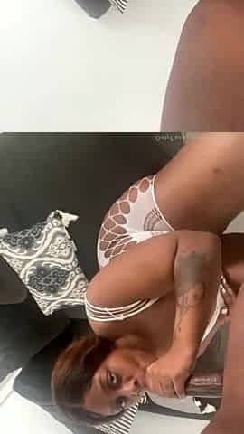 Deep Passionate Throat Ignites Wild Ebony Bedroom Heat