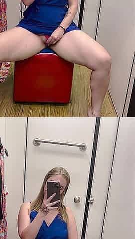 Risky Sextoy Play in Changing Room
