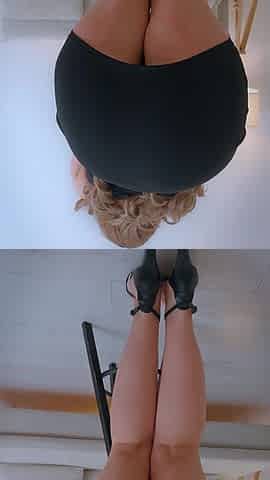 Hot MILF in Red Lips, Tight Black Dress & High Heels: Ready to Ruin You