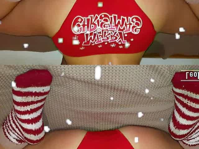 Christmas story: gift from stepsister's (footjob and tugjob)