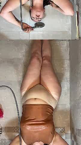 Anal masturbation in the shower