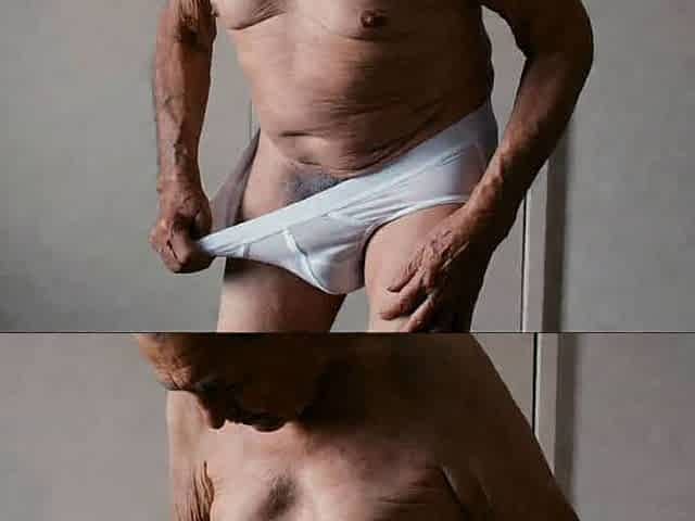 Ai oldermen in white undies showing pubes