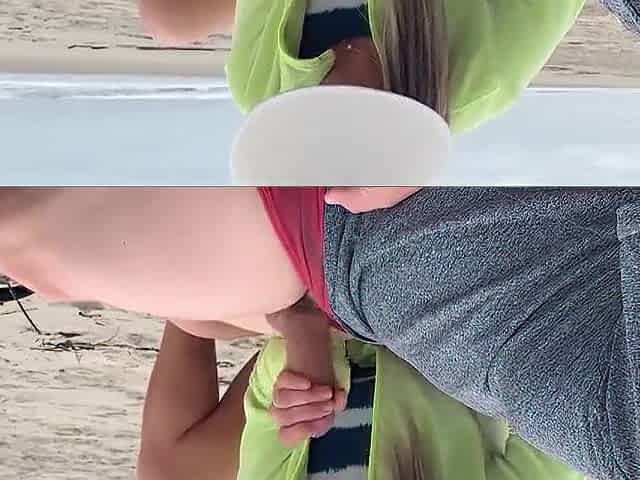 Stop jerking my cock, this is a public beach! Public anal.