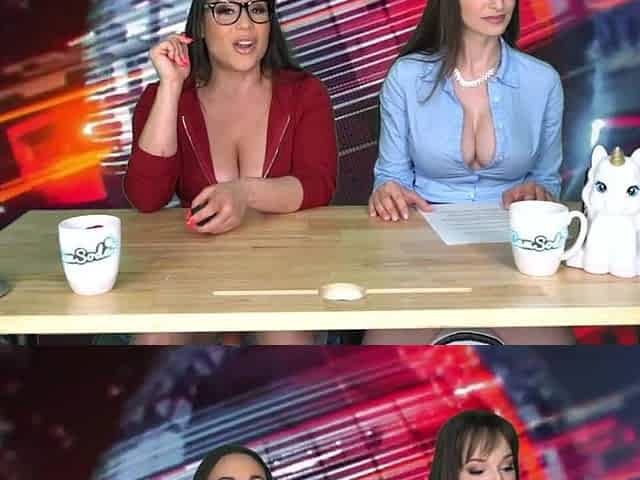 Big Tits MILFs Carmela Clutch and Lexi Luna Orgasm While Reading the News