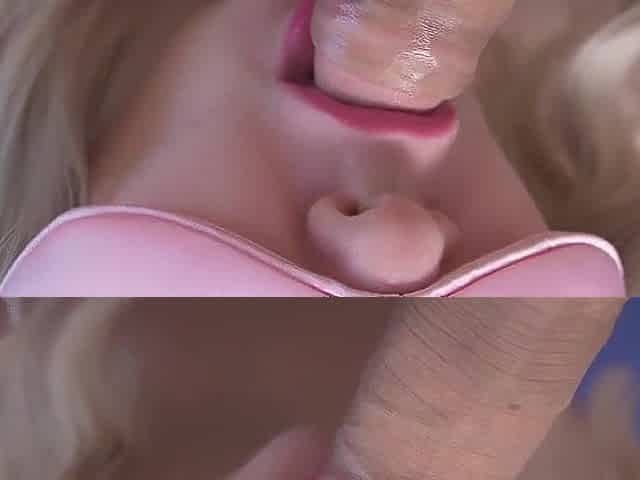 Close-up oral-sex ASMR with large spunk fountain