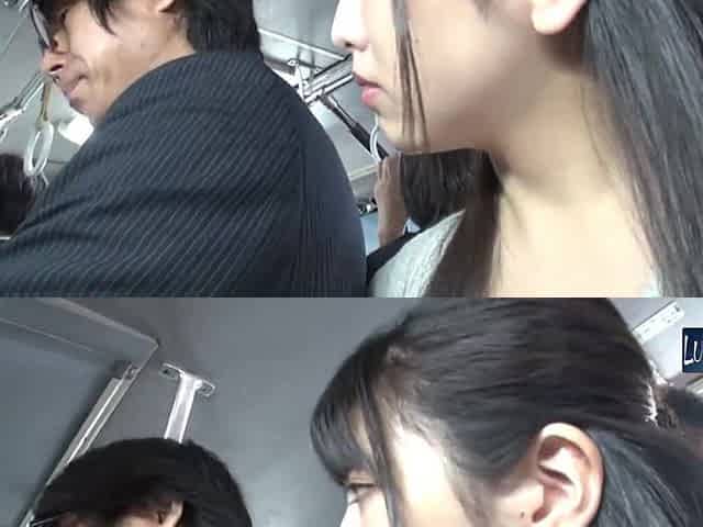 Crowded Bus Thrill. Husband Nearby, Tight Skirt Wife Feels a Bold Press and Quietly Guides It Closer in Risky Heat. - Part2