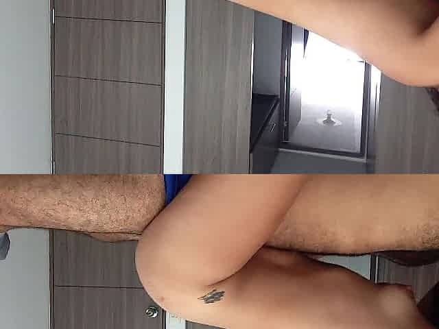 I ride my boyfriend's dong and ask him to cum inside me.