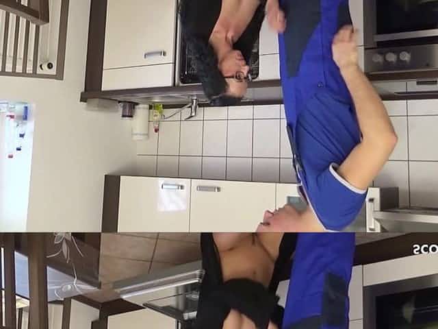 German Anorexic MILF Stella Star Seduce to Fuck by Repairman