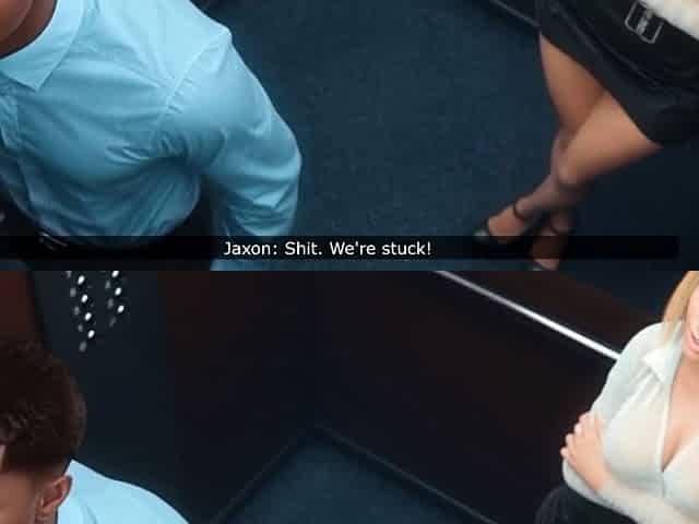Blonde Secretary Wife Trapped in an Elevator with BBC co-wor