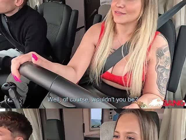 BangVan - Breasty Van Driver Jennifer Mendez Picks Up Stranger to Ride Her in Her Camper Van